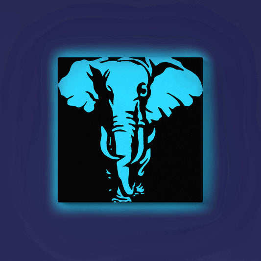 Walking Elephant Canvas DIY Painting – Glow in the Dark Kit for Adults & Kids | Eazy Arts DIY Art Set with Brushes - GID-ANM-016