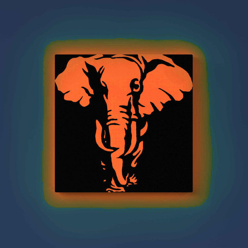 Walking Elephant Canvas DIY Painting – Glow in the Dark Kit for Adults & Kids | Eazy Arts DIY Art Set with Brushes - GID-ANM-016