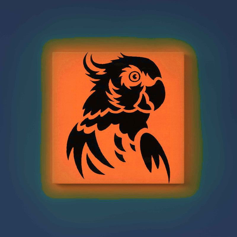 Parrot Canvas DIY Painting – Glow in the Dark Kit for Adults & Kids | Eazy Arts DIY Art Set with Brushes - GID-ANM-017