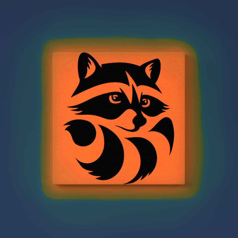 Raccoon Canvas DIY Painting – Glow in the Dark Kit for Adults & Kids | Eazy Arts DIY Art Set with Brushes - GID-ANM-018