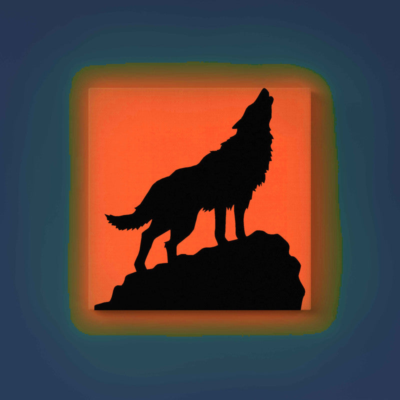 Howling Wolf Canvas DIY Painting – Glow in the Dark Kit for Adults & Kids | Eazy Arts DIY Art Set with Brushes - GID-ANM-019