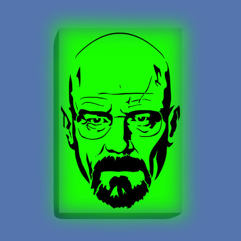 Heisenberg Canvas DIY Painting – Glow in the Dark Kit for Breaking Bad Fans | Eazy Arts DIY Art Set with Brushes, Glow Paint & Black Paint (Blue/Cyan/Green Glow Options) - 28 X 42 CM / Green / Without Frames - GID-FAN-006-13