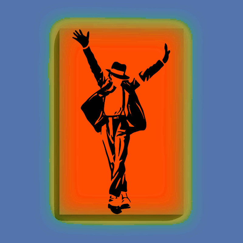 Michael Jackson Dancing Canvas DIY Painting – Glow in the Dark Kit for Music Fans | Eazy Arts DIY Art Set with Brushes, Glow Paint & Black Paint (Blue/Cyan/Green Glow Options) - 28 X 42 CM / Orange / Without Frames - GID-FAN-012-15