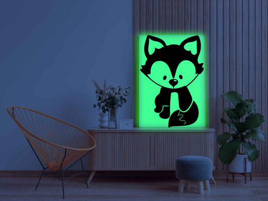 Cute Baby Raccoon Glow in the Dark Painting Kit – DIY Animal Art for Kids | Eazy Arts - Image 2 - GID-KID-004