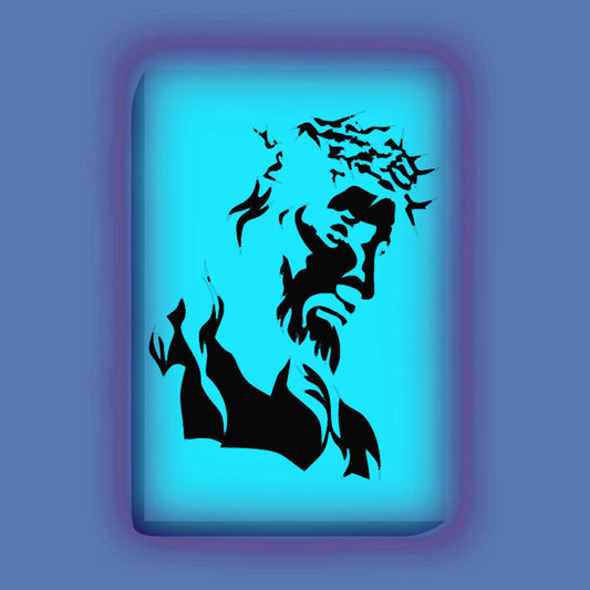 Glow in the Dark Jesus Christ Painting Kit – front view (Blue glow color)