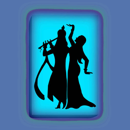 Radha Krishna Dance Paint Kit – Spiritual Glow In The Dark Kit | Eazy Arts – front view (Blue glow color)