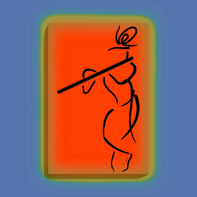 Abstract Krishna with Flute Line Art Painting Kit – Glow in the Dark DIY Canvas Set for Beginners by Eazy Arts