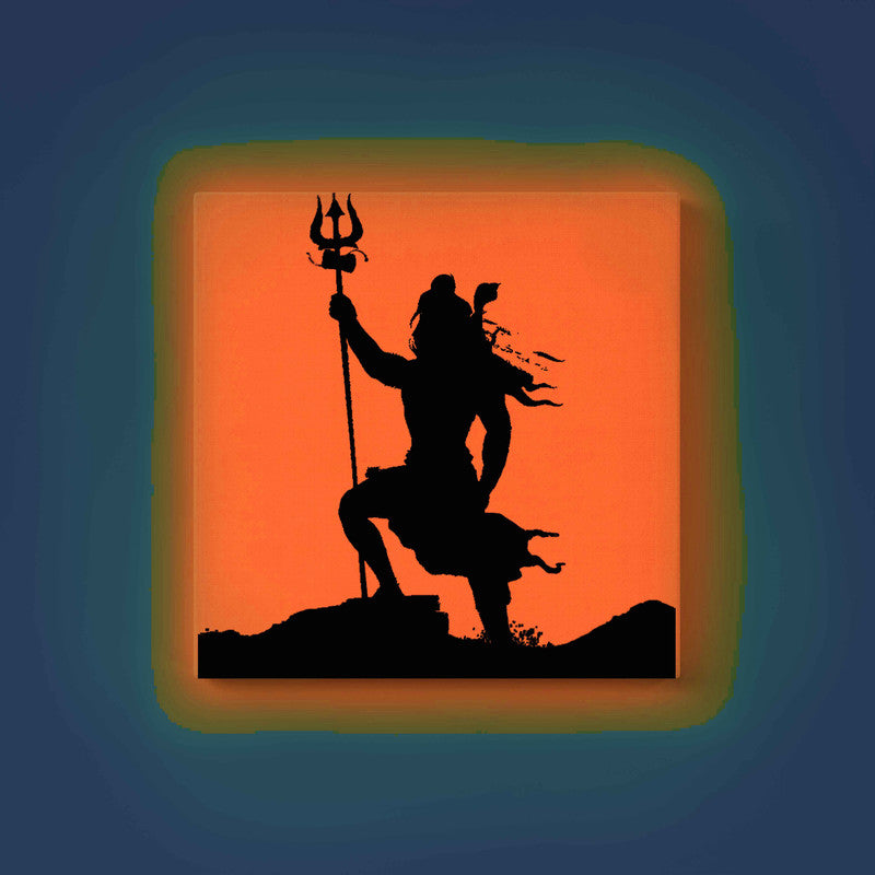Lord Mahadev Standing with Trishul Glow in the Dark Painting Kit – DIY Shiva Silhouette Wall Art | Eazy Arts