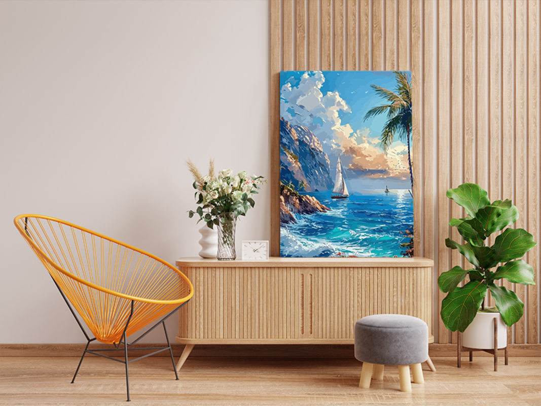 DIY PBN Kit - Sailing Serenity: Ocean View Paint by Numbers Kit