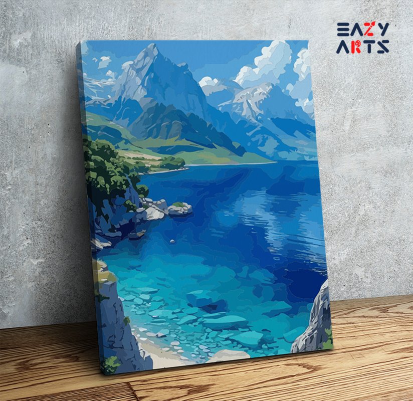 DIY Paint by numbers kit - Mountain Lake Serenity Paint by Numbers Kit