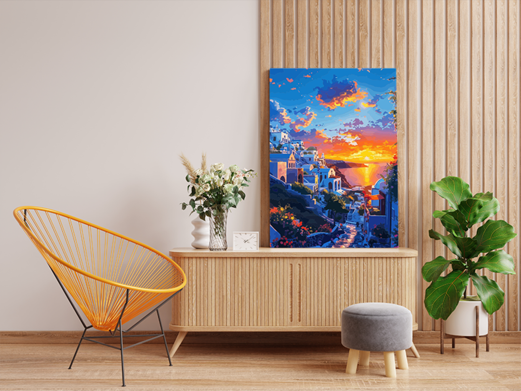 DIY PBN Kit - Santorini Sunset Paint by Numbers Kit