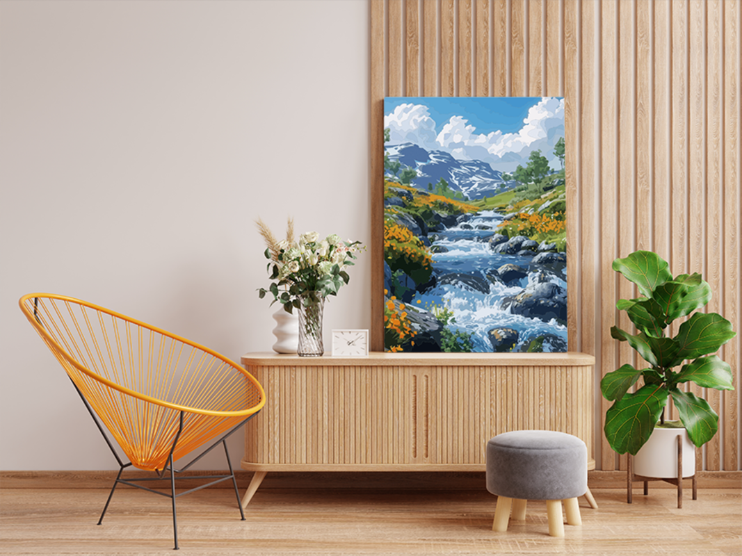 DIY PBN Kit - Mountain Stream Serenity Paint by Numbers Kit