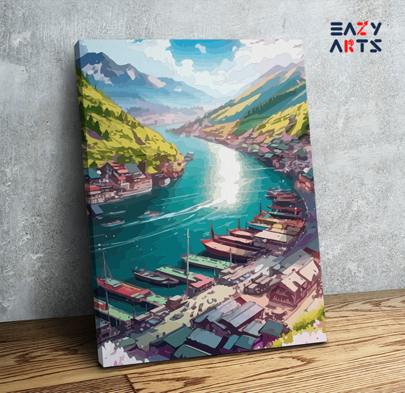 DIY Paint by numbers kit - Riverside Haven Paint by Numbers Kit