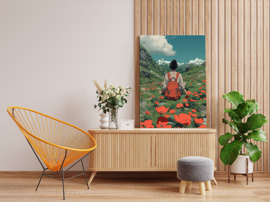 DIY PBN Kit - Mountain Flower Field Explorer Paint by Numbers Kit