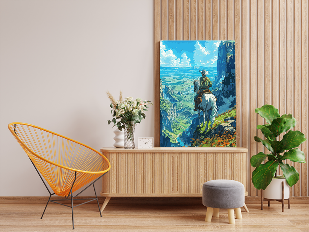 DIY PBN Kit - Rider's View: Mountain Vistas Paint by Numbers Kit