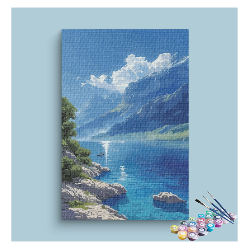 DIY Painting Kit -Tranquil Mountain Lake Paint by Numbers Kit
