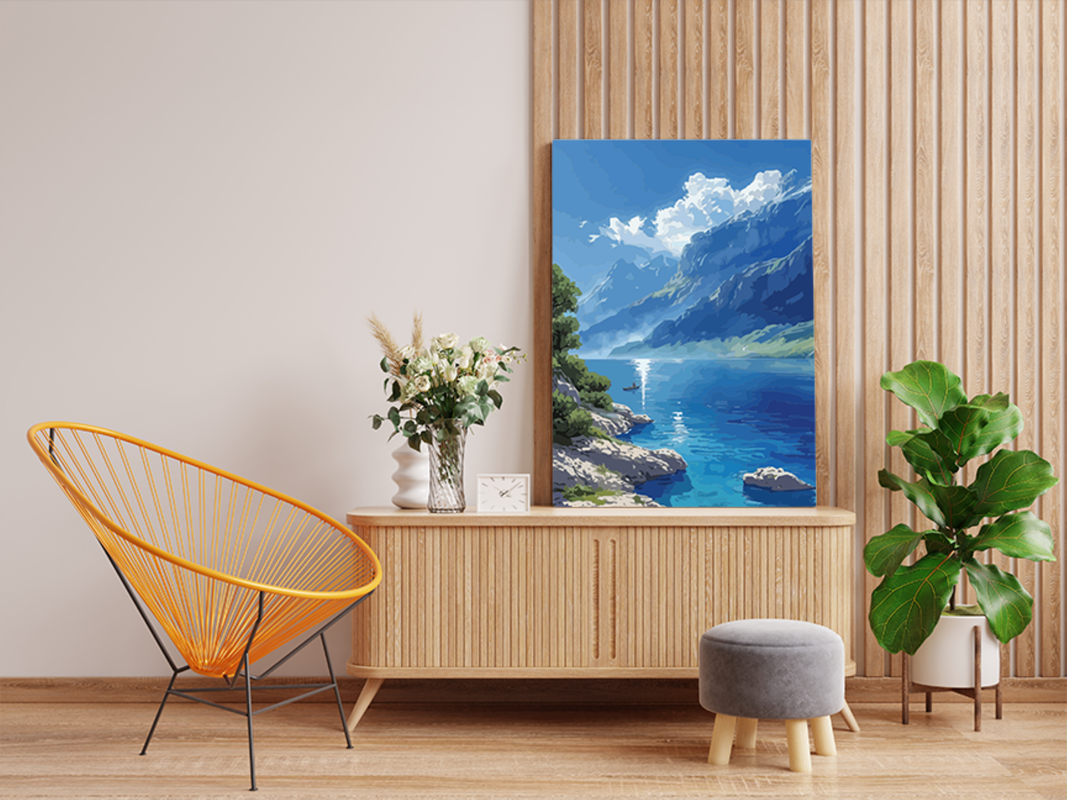 DIY PBN Kit - Tranquil Mountain Lake Paint by Numbers Kit