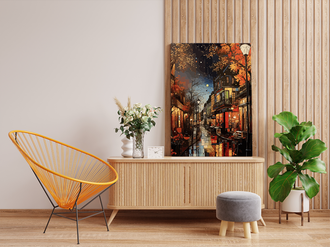 DIY PBN Kit - Autumn Night Street Paint by Numbers Kit
