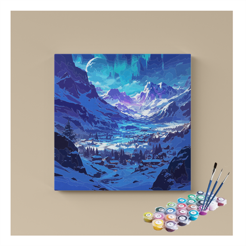 DIY Painting Kit -Aurora Snow Valley Paint by Numbers Kit