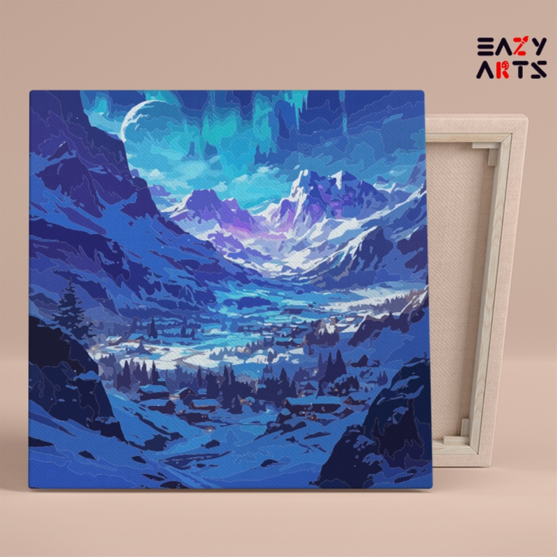 DIY Paint by numbers kit - Aurora Snow Valley Paint by Numbers Kit
