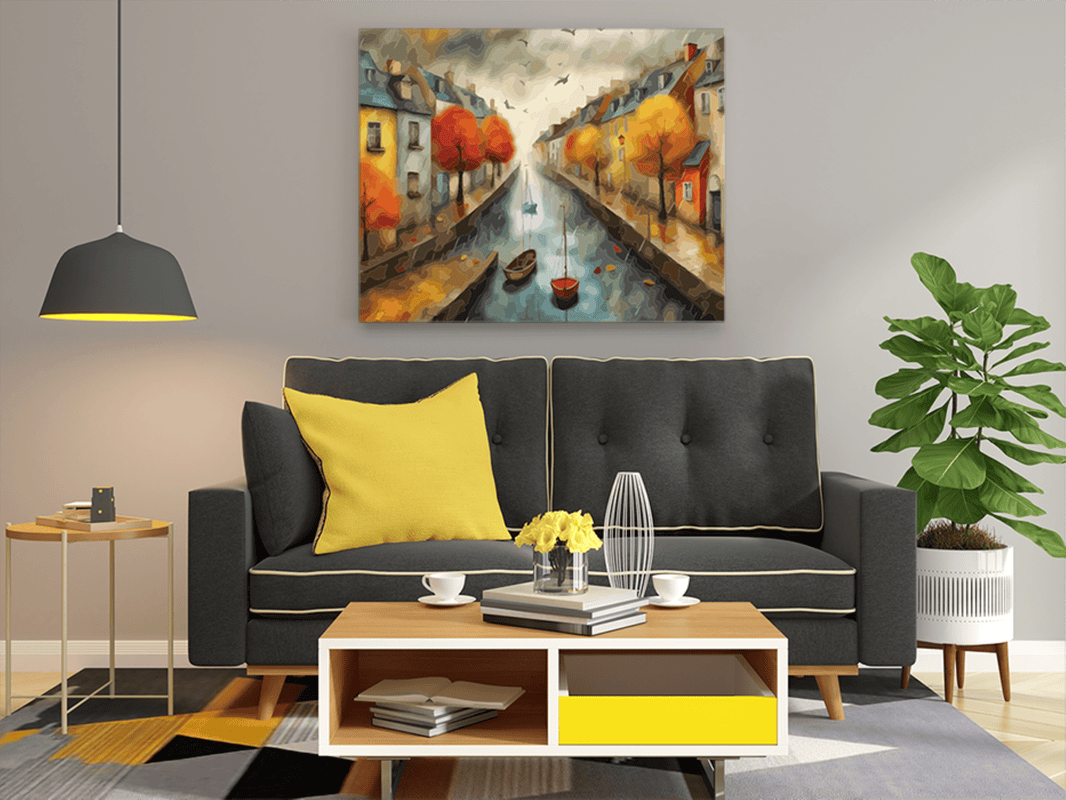 DIY PBN Kit - Autumn Canal Serenity Paint by Numbers Kit