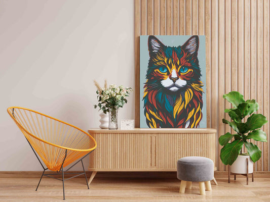 DIY Paint by numbers kit - Cat Face Abstract Paint by Numbers Kit