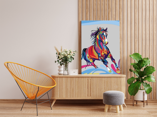DIY Paint by numbers kit - Vibrant Abstract Horse Paint by Numbers Ki