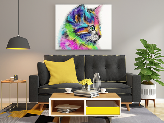DIY Paint by numbers kit - Rainbow Kitten Paint by Numbers Kit