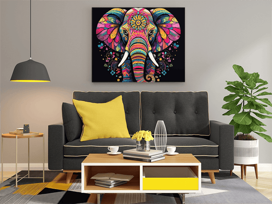 DIY Paint by numbers kit - Vibrant Elephant Mandala Paint by Numbers Kit