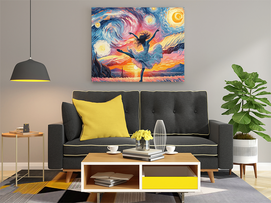 DIY Paint by numbers kit - Ballerina at Sunset Van Gogh Sky Paint by Numbers Kit