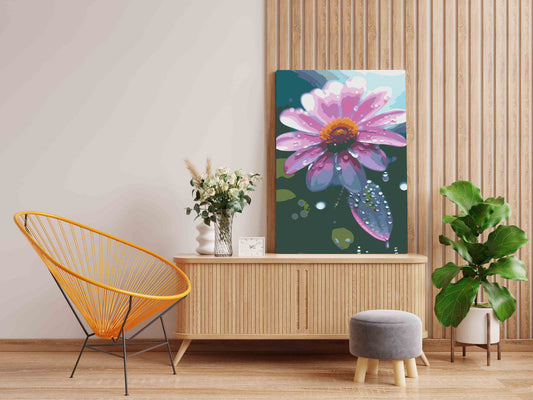 DIY Paint by numbers kit - Dew-Kissed Pink Daisy Paint by Numbers Kit