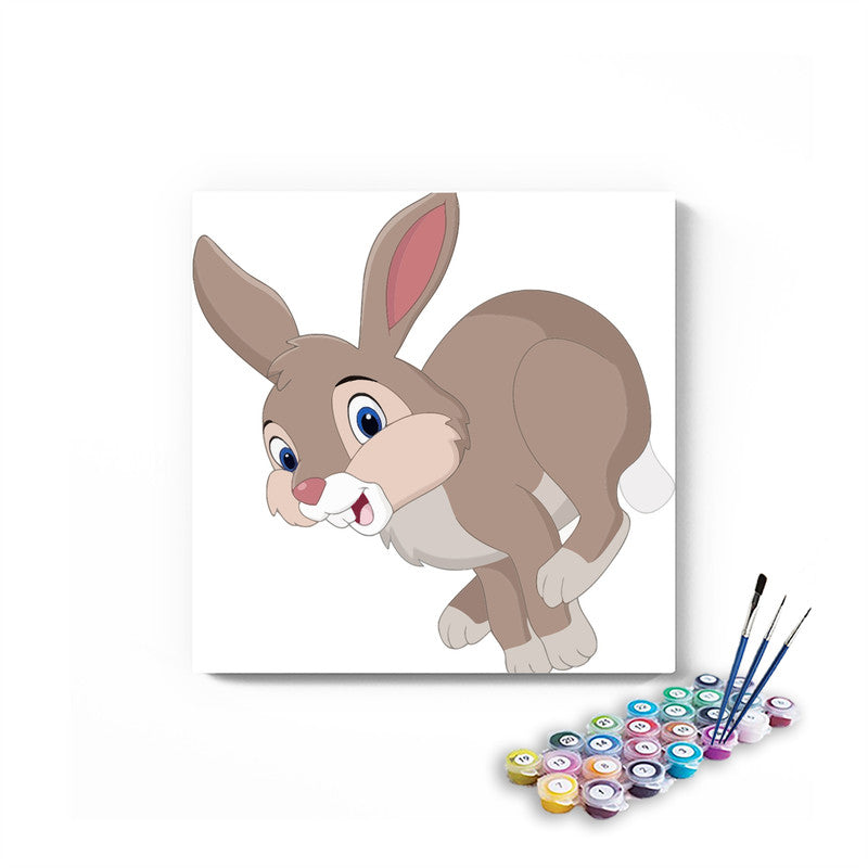 Brown Rabbit Running Paint By Numbers kit for kids