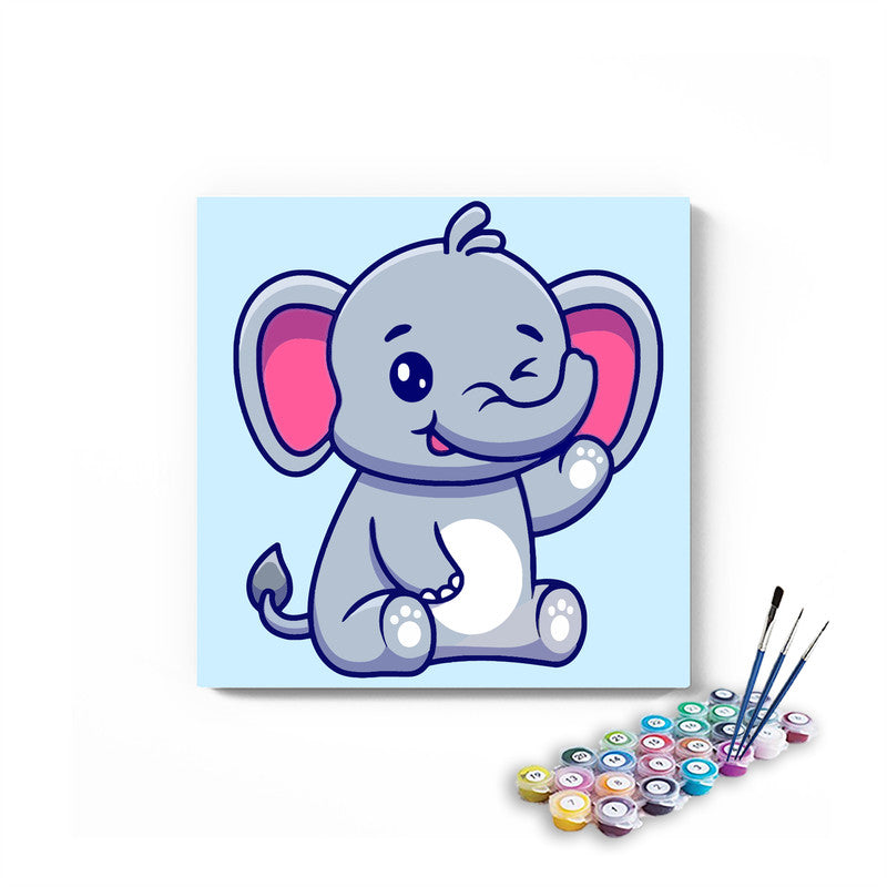 Baby Elephant Paint By Numbers kit for kids