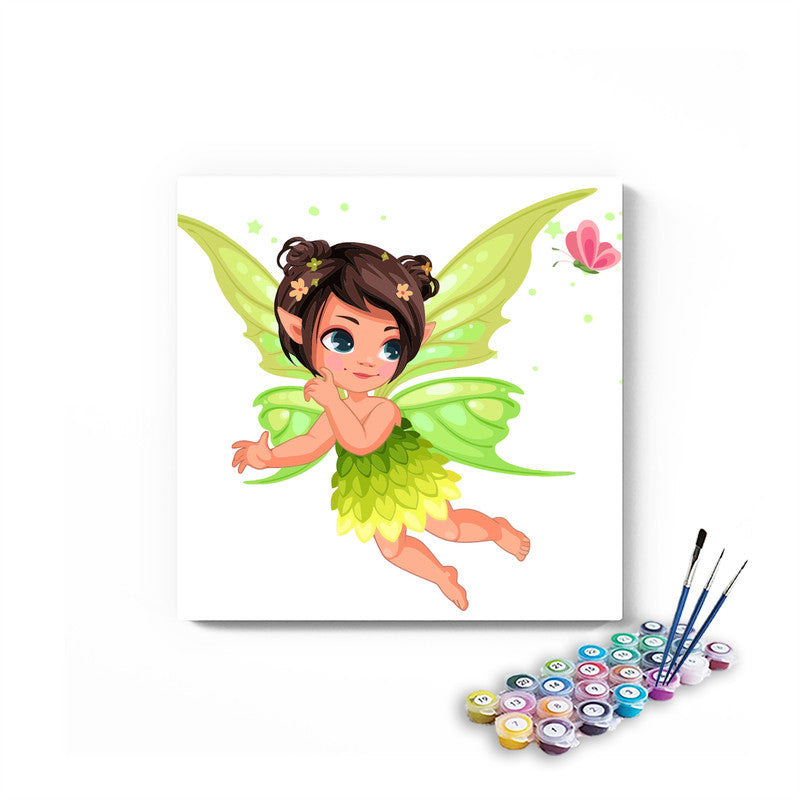 Green Fairy Paint By Numbers kit for kids