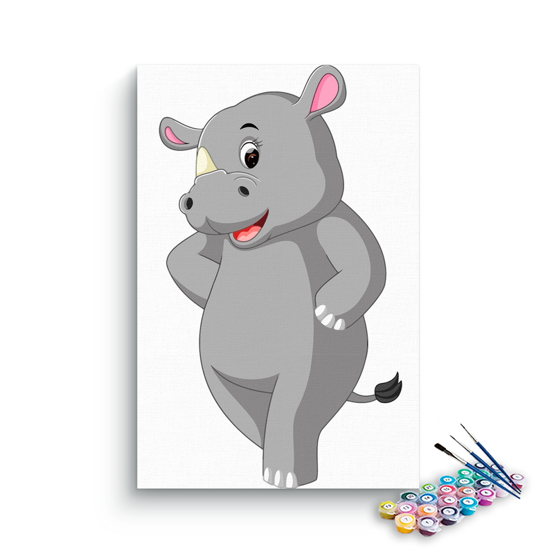 Rhino Paint By Numbers kit for kids
