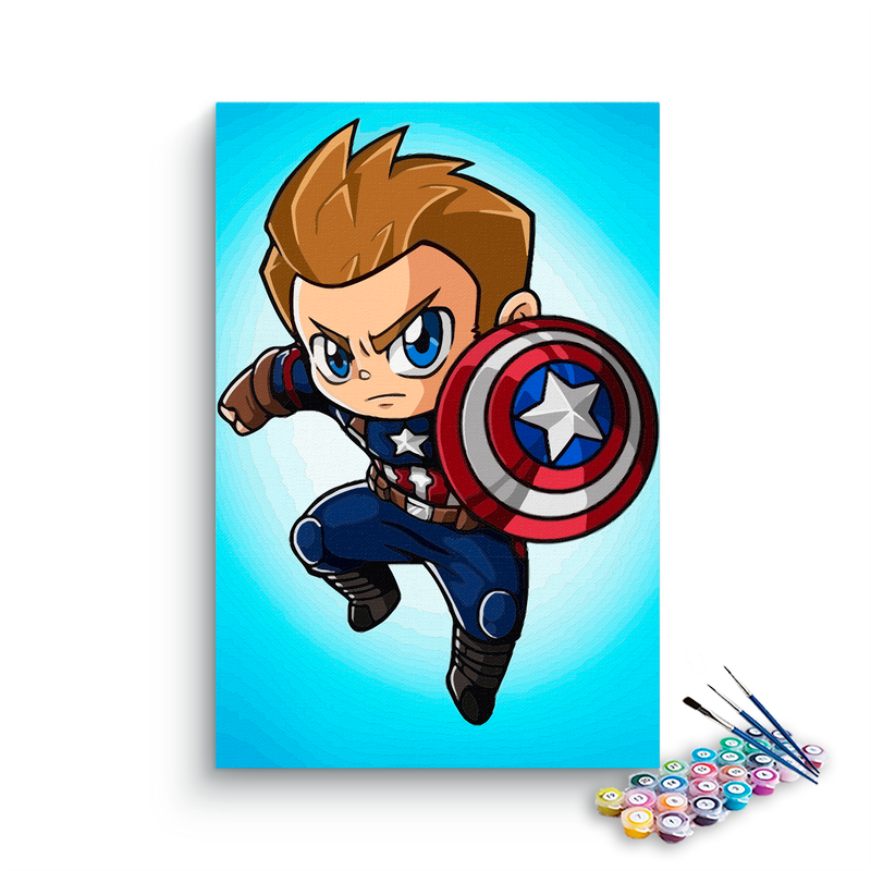 Captain America Jump Paint By Numbers kit for kids