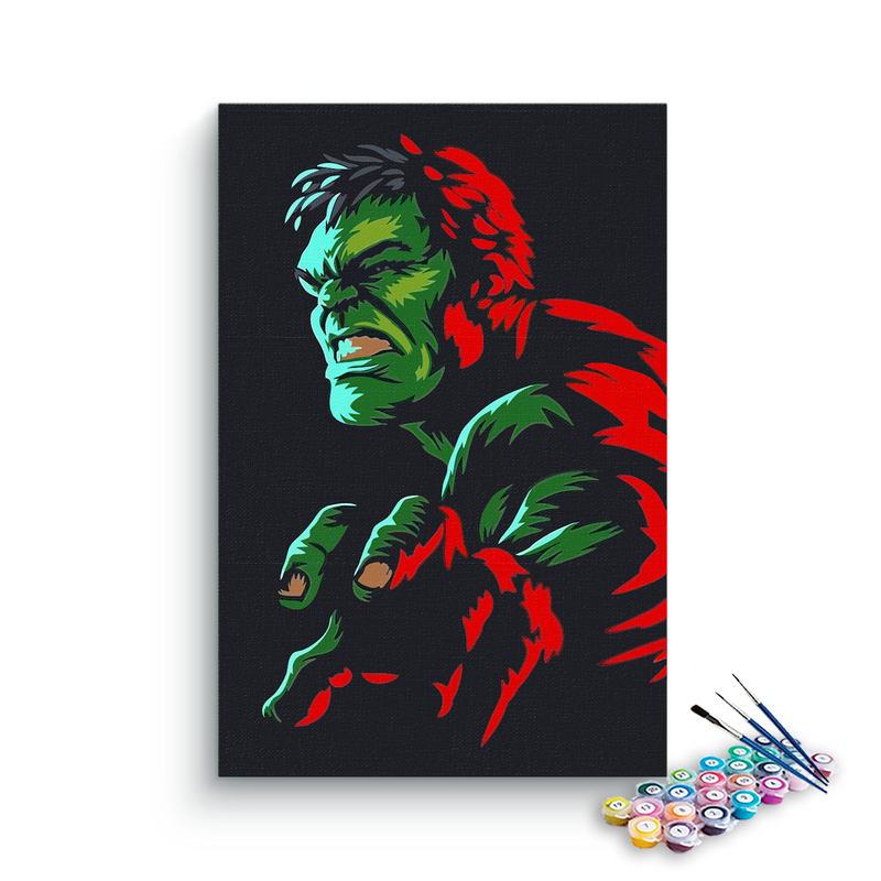 Hulk Abstract Paint By Numbers kit for kids