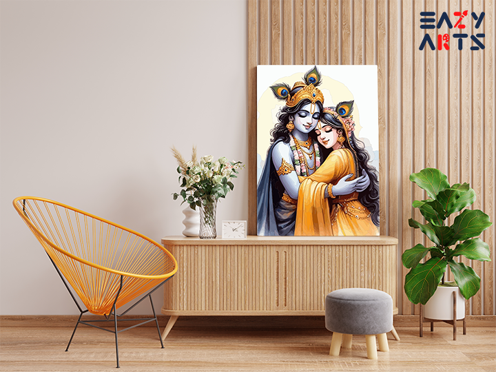 DIY PBN Kit - Divine Embrace: Radha Krishna Love Paint by Numbers Kit