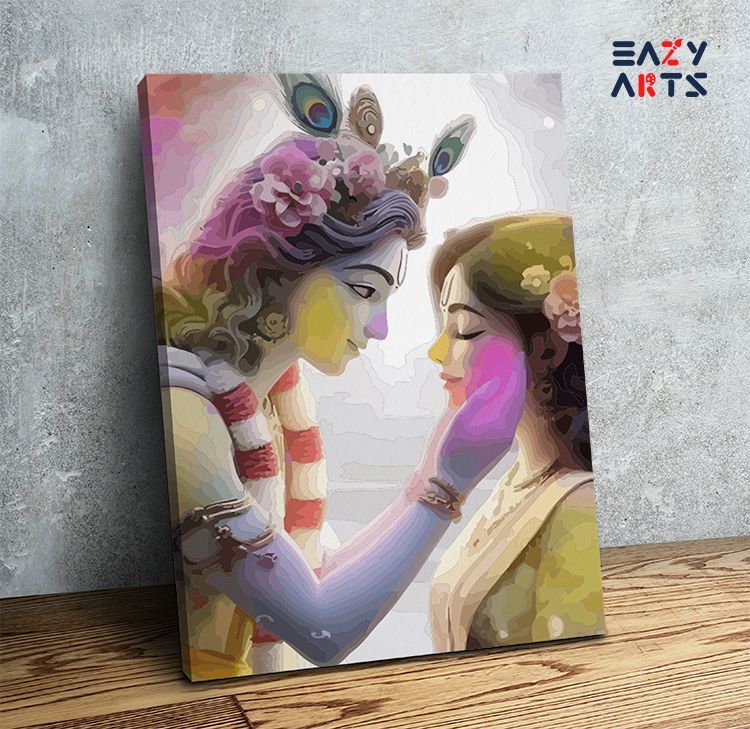 DIY Paint by numbers kit - Radha Krishna Eternal Love Holi Paint by Numbers Kit