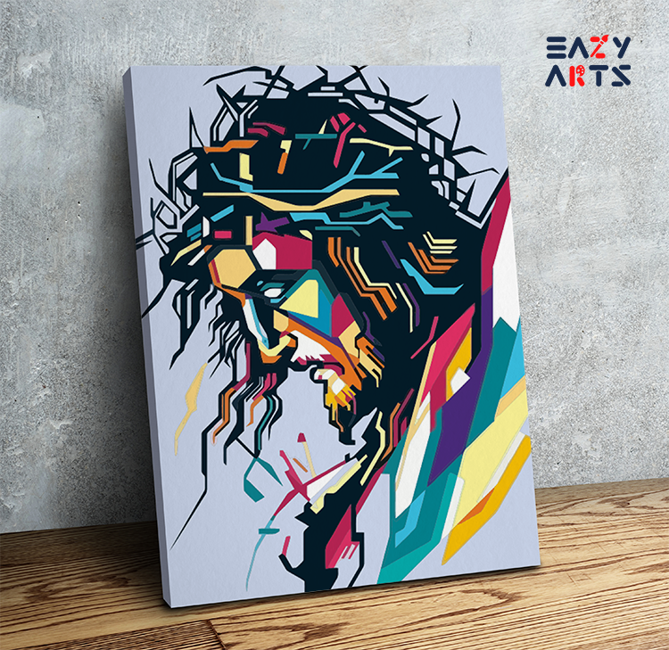 DIY Paint by numbers kit - Modern Savior: Jesus Christ Paint by Numbers Kit