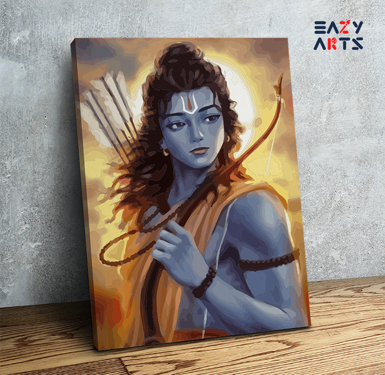 DIY Paint by numbers kit - Warrior of Virtue: Lord Ram Paint by Numbers Kit