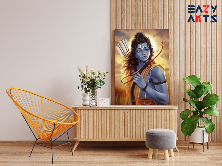 DIY PBN Kit - Warrior of Virtue: Lord Ram Paint by Numbers Kit