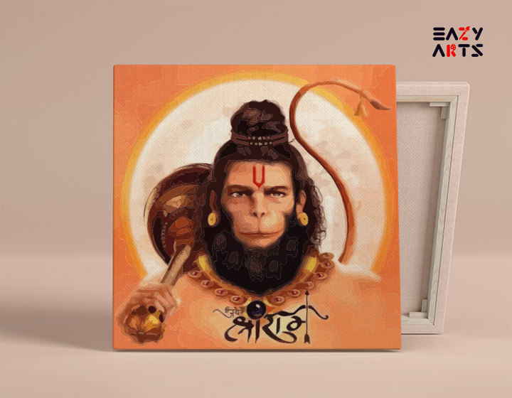 DIY Paint by numbers kit - Valor and Devotion: Lord Hanuman Paint by Numbers Kit