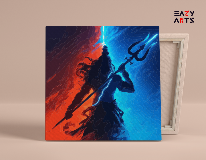 DIY Paint by numbers kit - Mahadev's Cosmic Trident Paint by Numbers Kit