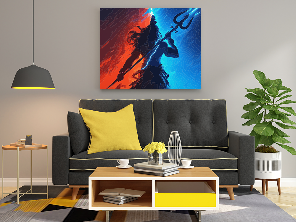 DIY PBN Kit - Mahadev's Cosmic Trident Paint by Numbers Kit