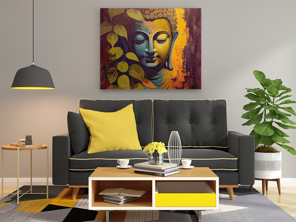 DIY PBN Kit - Tranquil Buddha: Serenity Under the Bodhi Tree - Paint by Numbers Kit