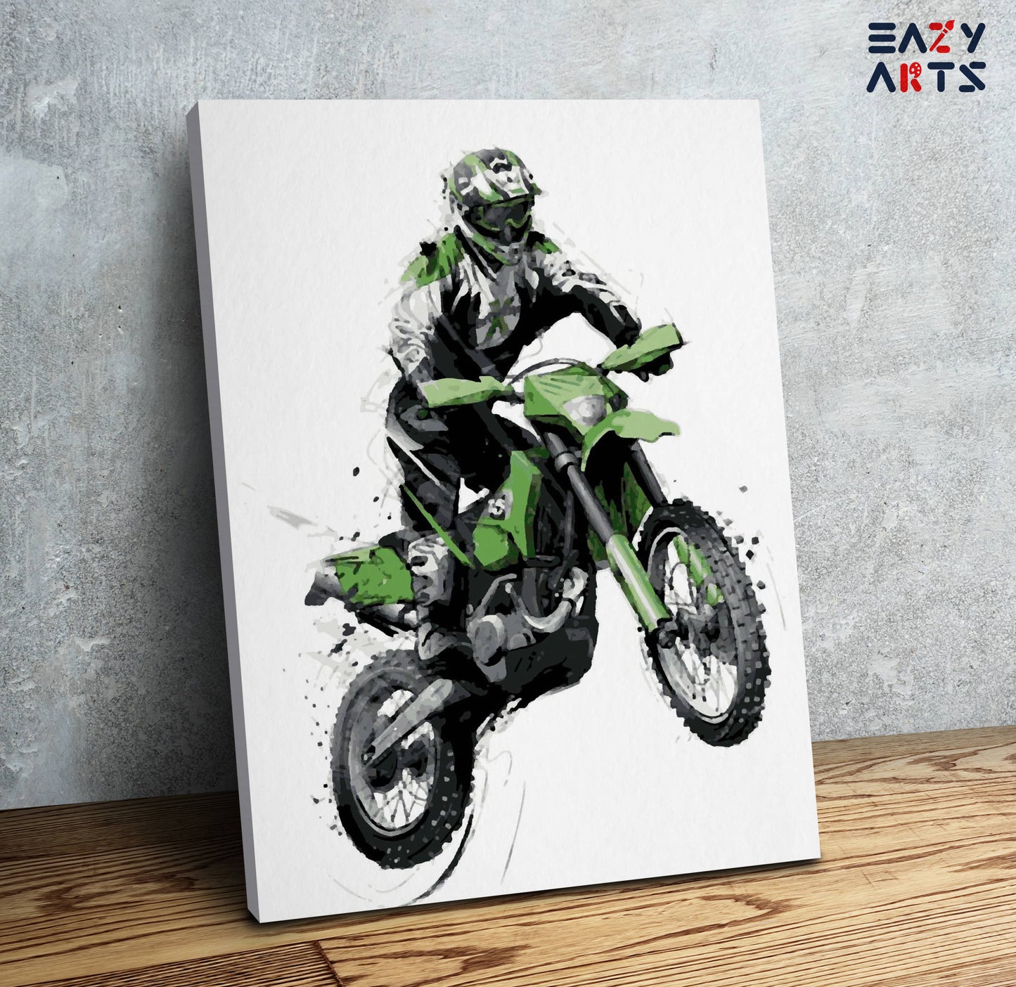 Green Bike With Rider PBN kit