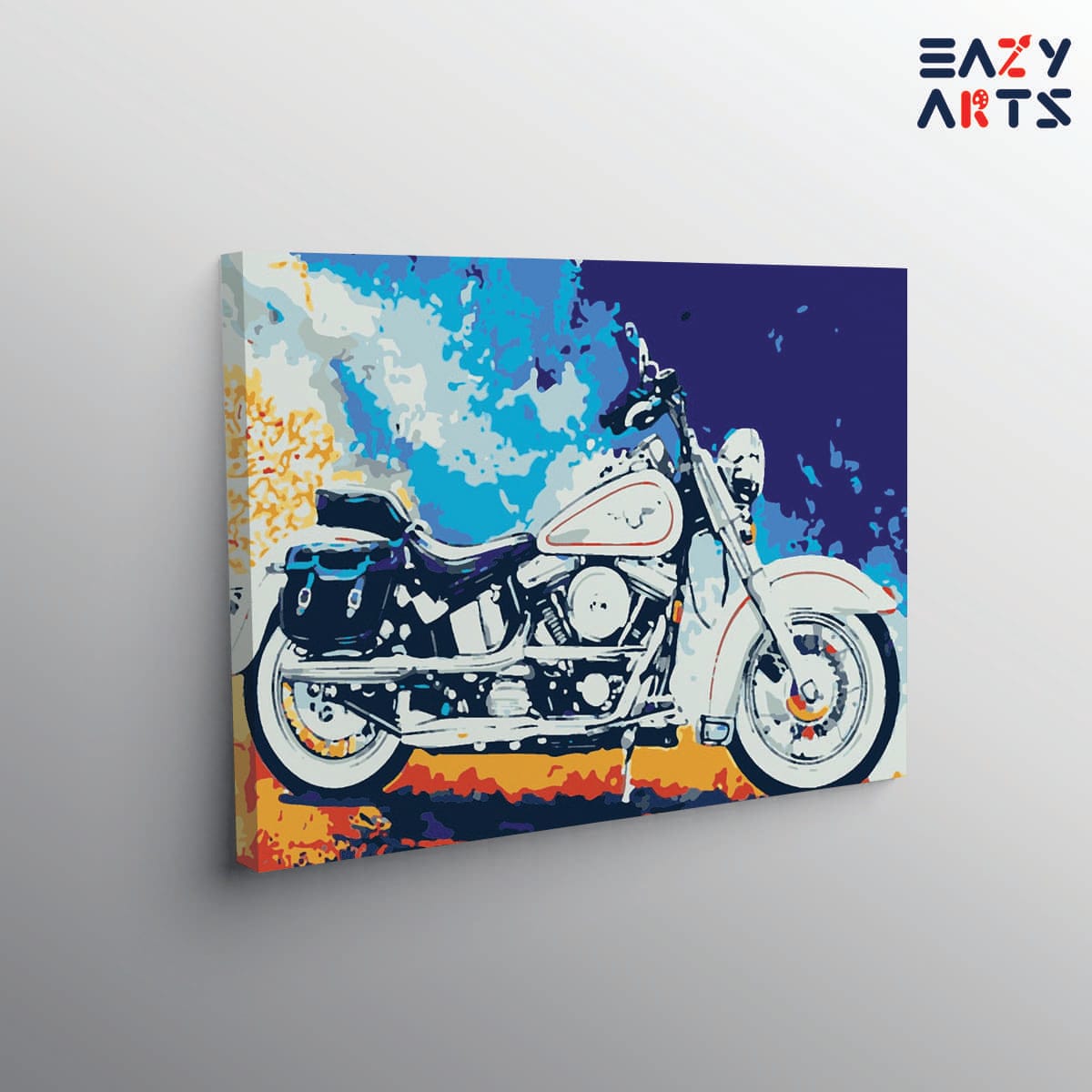 White Royal Enfield paint by numbers