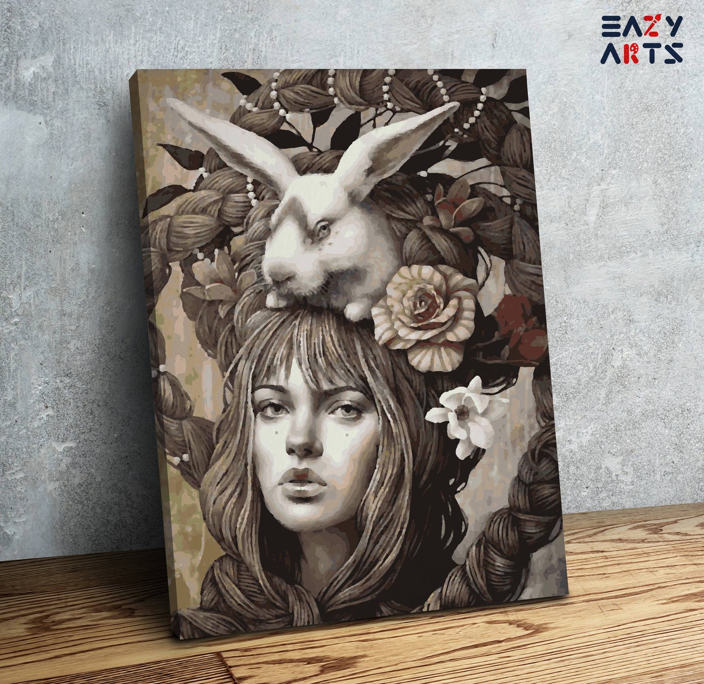 Rabbit Art By Sophie Wilkins PBN kit