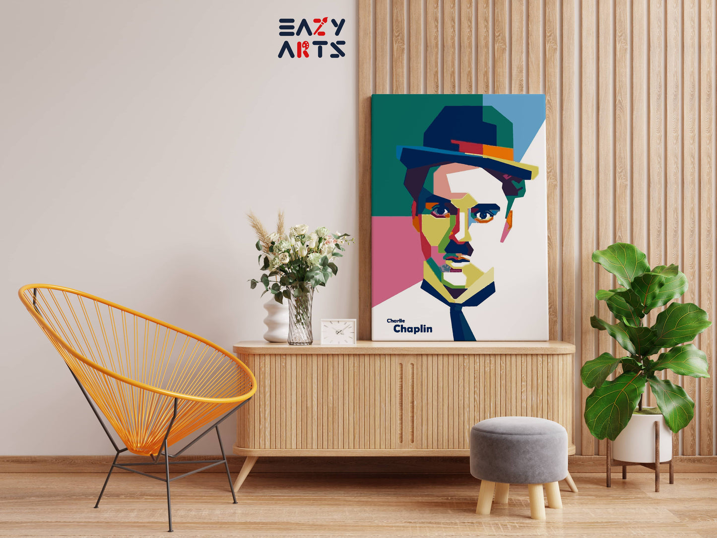 Charlie Chaplin Abstract paint by numbers kit